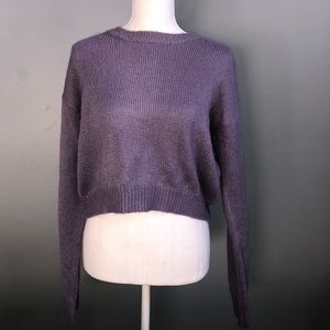 Purple Cropped Sweater